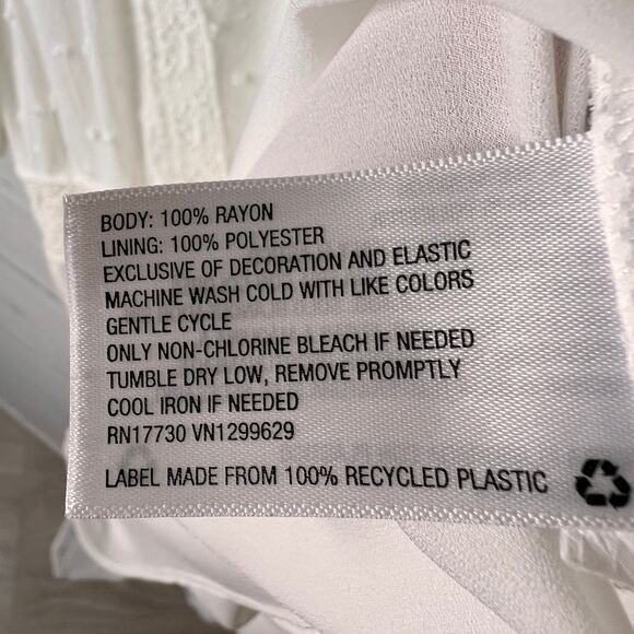 Knox Rose Dress Womens Size Medium Ivory Swiss Dot Peasant Style Tiered Maxi - Picture 13 of 16